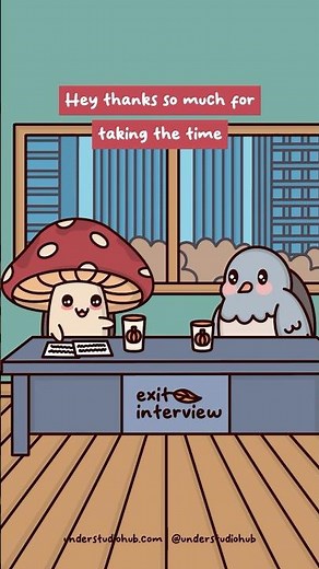 Exit Interviews In A Nutshell 😏 Birdie Quits | Work Life Animation Meme | Original Audio: Ali Woods