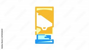 terminal for payment animated color icon terminal for payment sign. isolated on white background