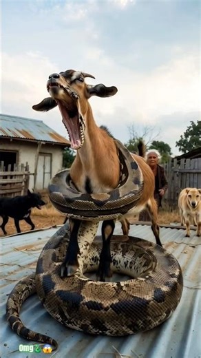 "Python Attacks Goat! Real Village Drama Caught on Camera 😱🔥"