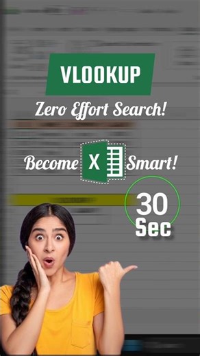 Stop manual search! Learn VLOOKUP in 30 seconds & find any data instantly in Excel 🔥💻