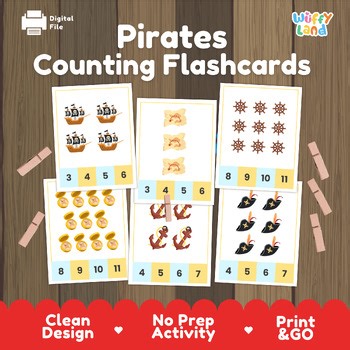 Pirate Counting Clip Cards 1-20 | Preschool Math Center | Kindergarten Number