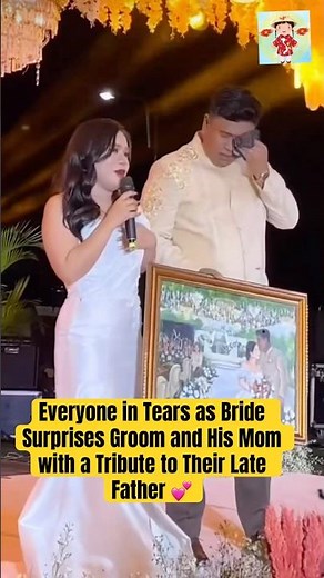 Tears Flow as Groom and His Mother Receive a Gift Honoring Their Late Father #wedding