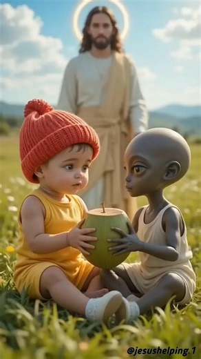 Alien snatches baby's coconut water and baby starts crying #jesus #funny #baby #cutebaby #trending