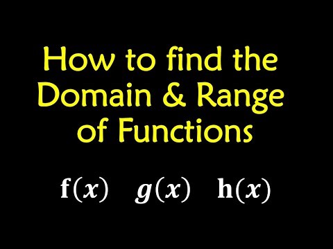 How to find the DOMAIN & RANGE of Functions
