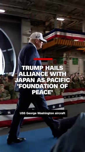 47K views · 611 reactions | President Donald Trump has praised the United States' relationship with Japan as the "foundation of peace and security in the Pacific." In a visit to the Yokosuka Naval Base, Trump also praised Japan's new Prime Minister Sanae Takaichi, saying she will be "one of the greatest prime ministers." Follow live updates: https://cnn.it/4nv2wvU | CNN | Facebook