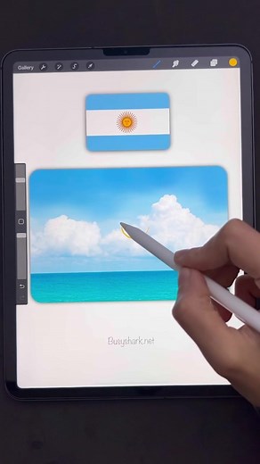 Fun With Flags - Drawing Argentina Realistic Flag #argentina🇦🇷 #drawingflags #argentinaflag🇦🇷 #argentinaflag #funwithflag #flagsoftheworld #flagdrawing #procreateart