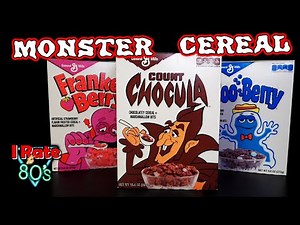 Monster Cereals History! Count Chocula, FrankenBerry, BooBerry, Mummy, Fruit Brute (IRATE the 80's)