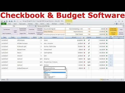 Personal Finance Software | Budget Spreadsheet and Checkbook Register | Georges Budget for Excel