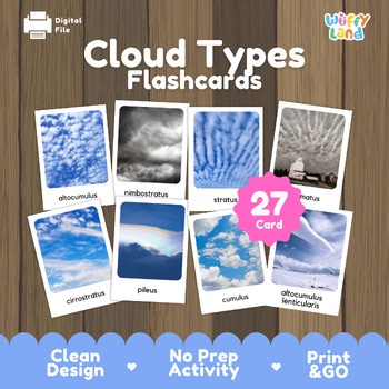 Cloud Types Flashcards | Real Photo Weather Science Cards for Earth Science