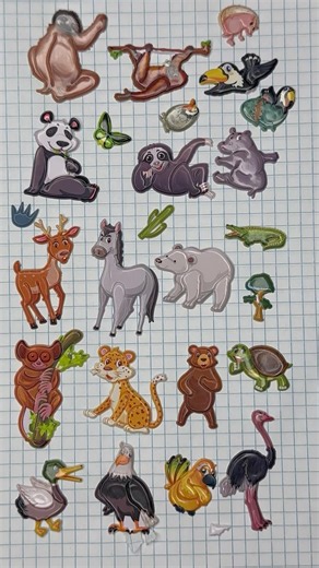 Cute Wild Animal Stickers 🐼🦁 Fun Sticker Collection #shorts