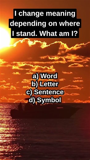 I change meaning depending on where I stand. What am I? #riddle #shorts