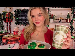ASMR Cozy Winter Coffee Shop Roleplay ☕❄️🧸 (soft holiday jazz music & light chatter)