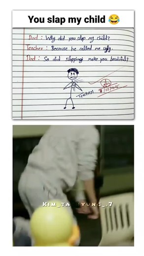 Kim Taehyung on Instagram: "You slap my child 😂 . . . If you like plz follow @kim_.taehyung_.7 . . . Like comment share and save . . . Ignore tags #kimtaehyung #v #bts #btsarmy #reels instagood instagram explore"