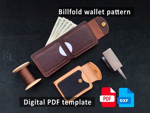 Leather Wallet Pattern PDF - Bifold Cash Wallet Template - Digital Download - Etsy