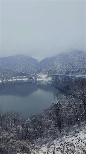 4K Snowfall at a Quiet Winter Lake