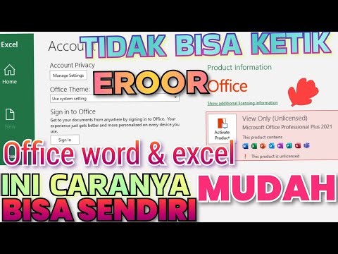 Mengatasi Unlicensed Product & Enter Your Product Key di Microsoft Office #belajarexcel #excel
