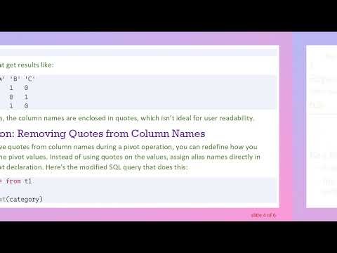 How to Remove Quotes from Column Names in SQL Pivot Tables