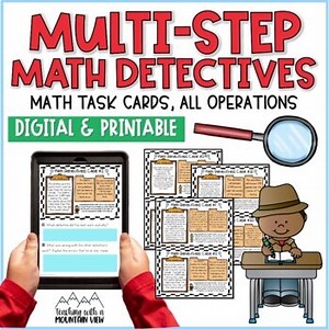Multi-Step Math Detectives Task Cards