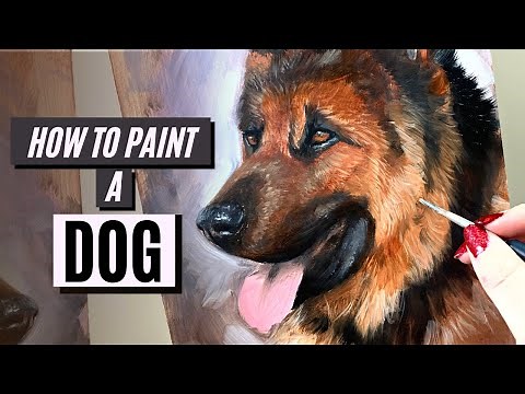 How To Paint A GERMAN SHEPHERD Dog