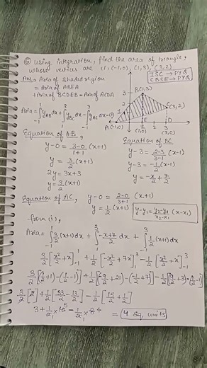 Area under curves Very important question for upcoming CBSE/ICSE exam Area of triangle by definite.
