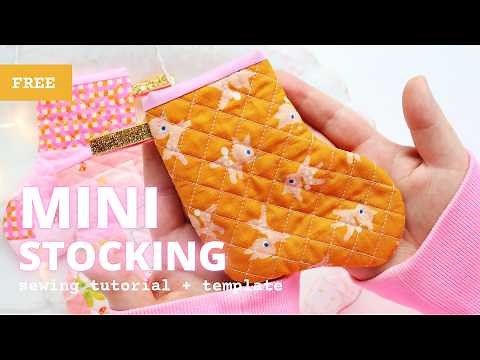 FREE Mini Christmas Stocking, Pattern and Template | sewing tutorial for beginners