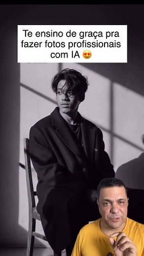 🚨 MÁGICA DA IA: Transforme Suas Fotos Com UM COMANDO! ✨📸 PROMPT: Convert this image into A black-and-white aesthetic portrait of a stylish me (use my image with accurate face 100%) sitting on the floor in dramatic lighting. He is wearing an oversized dark coat, with messy, voluminous hair partially covering his face. His pose is emotional and introspective, sitting on chair and his head slightly turned to the side. Shadows from a window fall across the wall behind him, creating a moody and art