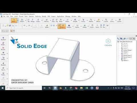 Sheetmetal bracket solid edge | solid edge sheet metal tutorial | sheet metal design solid edge