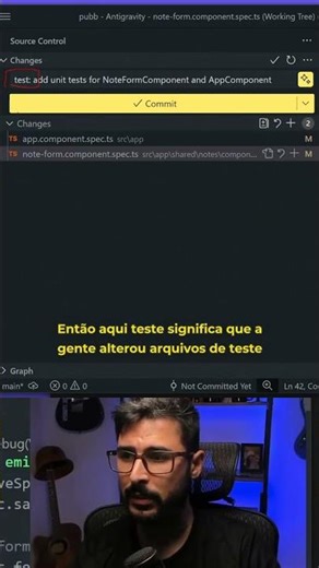 Gerando Conventional commits com Google Antigravity! #shorts