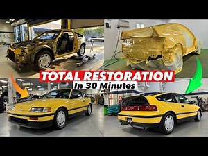 Total Restoration on 1989 Honda CRX Si in 30 Minutes // Y-49 Barbados Yellow