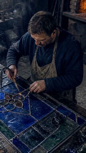 The hidden techniques behind stained glass artistry revealed #shorts