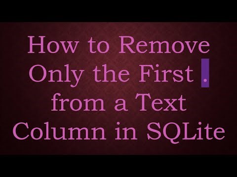 How to Remove Only the First . from a Text Column in SQLite