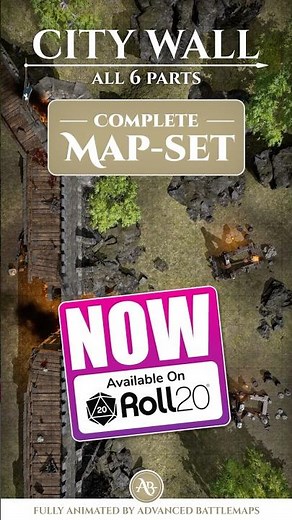 D&D | Pathfinder | City-Wall - Complete Map-Set - NOW on Roll20! | Animated Battle Maps | VTT