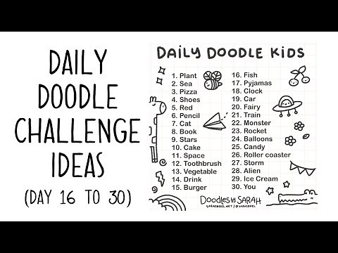 30 Day Daily Doodle Challenge Ideas Part 2 (Day 16 to 30) | Doodles by Sarah