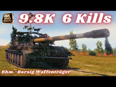 Rhm.-Borsig Waffenträger 9.8K Damage 6 Kills World of Tanks #wot