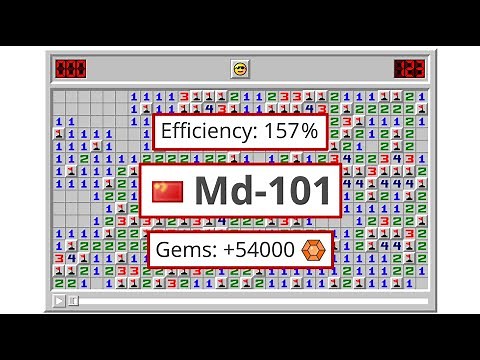 Minesweeper Online - Expert Efficiency World Record 157% by Md-101 on March 12, 2024