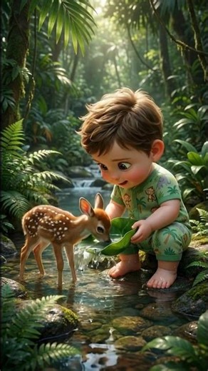 Cute Baby Feeds Hungry Jungle Animals #kidsfun #animalshorts
