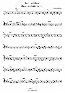 Mr. Saxobeat (Intermediate Level, Alto Sax) (Alexandra Stan) - Saxophone Sheet Music