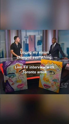 Visually Impaired Artist Live TV Interview CP24. #torontolife #art #artshorts #toronto #cp24