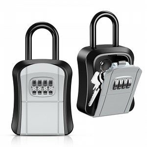 Key Lock Box, AMIR Key Box with Removable Shackle 5 Keys Capacity Key Safe Box for Home Warehouse Garage 2 PCS