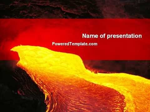 Volcano Lava PowerPoint Template by PoweredTemplate.com