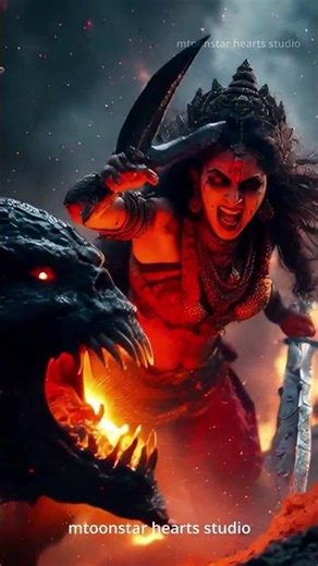 Maa Durga Riding Lion 🦁 Battle Begins