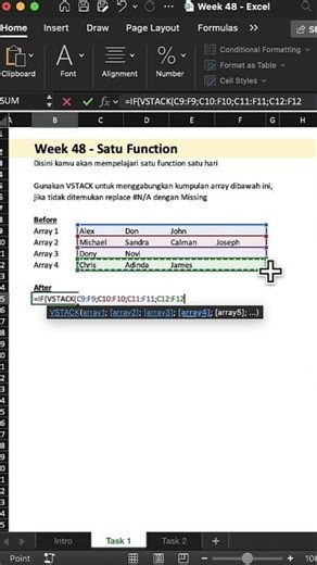 Excel Mastery – Menggabungkan Beberapa Array dengan VSTACK & IF di Excel