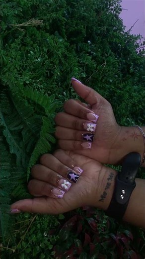 SHORT PURPLE FREESTYLE NAILS 💝