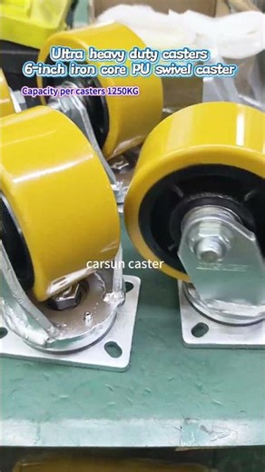 Ultra Heavy Duty Industrial Caster Wheel 6 Inch Iron Core Polyurethane PU Wheel Swivel Caster