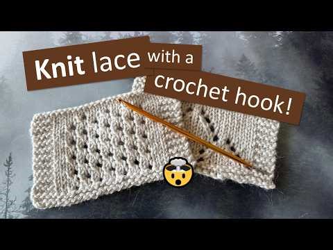 how to knit lace with a crochet hook | Knooking Tutorial Beginners | left right leaning decrease CDD