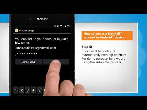 How to create a Hotmail™ account in Android™ device :Tutorial