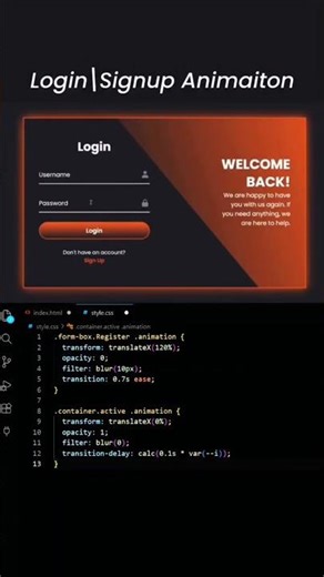 Create Stunning Login & Signup Animation with HTML & CSS