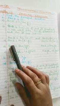 ### shorts ### Principal solutions of trigonometric equation chapter 3 class 11th maths ###