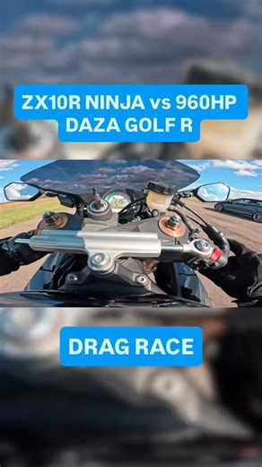 Jamie Sonuga on Instagram: "SUPER BIKE vs HYPER HATCH.. @x600_cjt steps up on his 188HP Kawasaki ZX10R Ninja against @thersrmk7’s 960BHP MK7 Golf RSR 😳 BUT WHO WON THE ROLLS? Full video race now live #ogbattles #kawasaki #vw #golfr #dragrace"