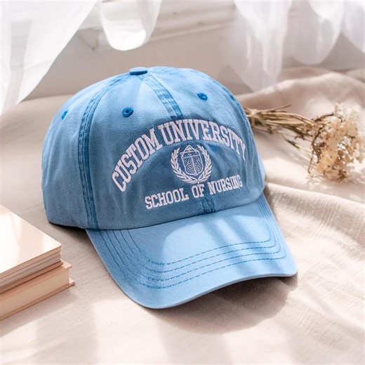 Custom University Embroidered Baseball Cap, Personalized College Washed Hat, University Uniform, University College Gift, High School Cap - Etsy
